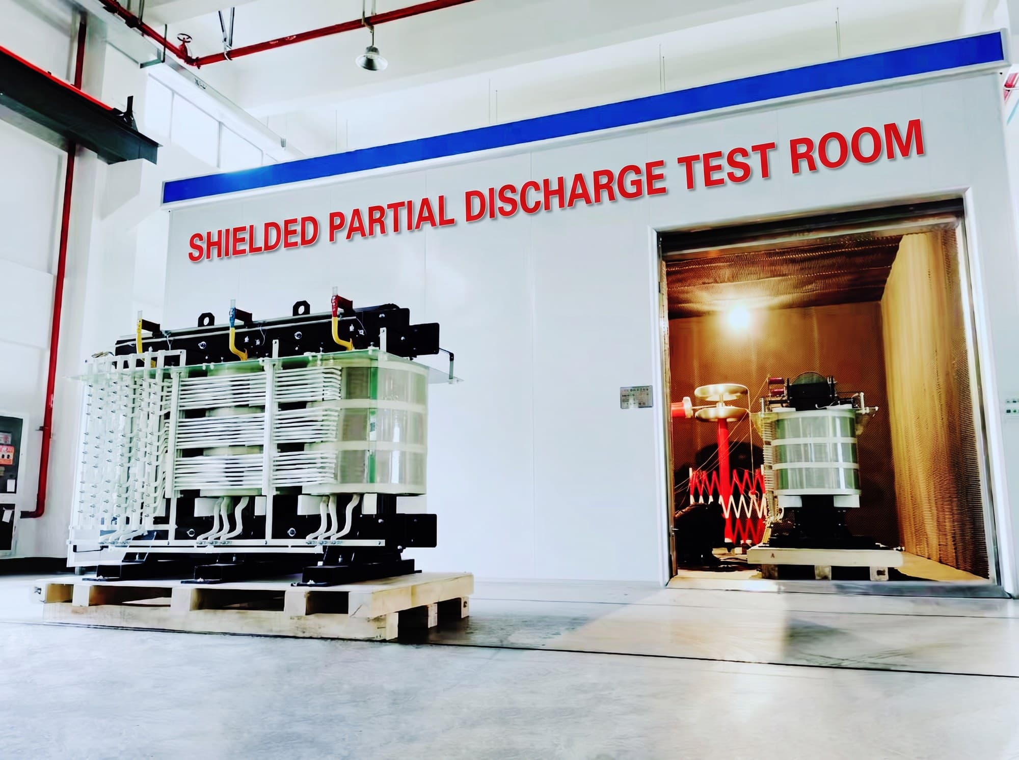 Shielded partial discharge test room